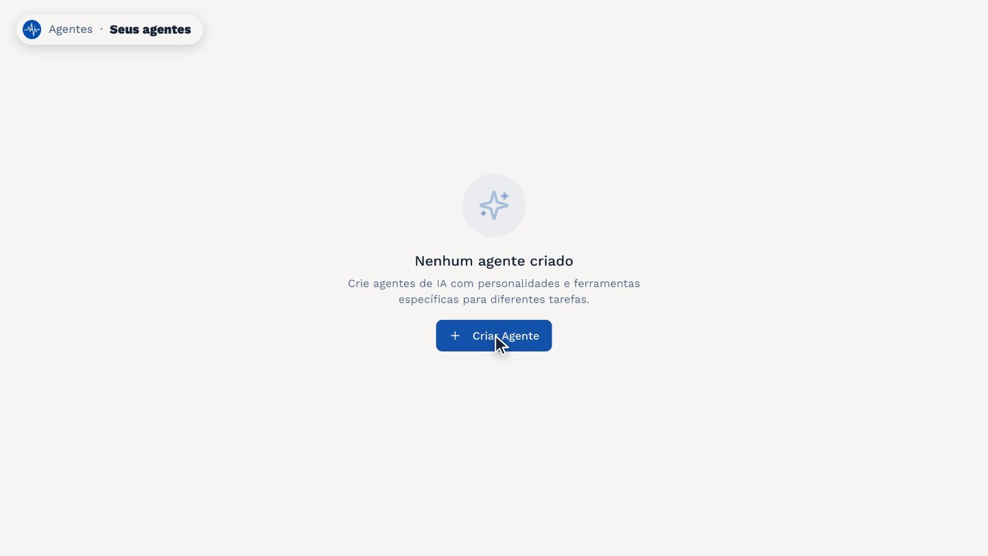 Para criar o primeiro, clique em Criar Agente.