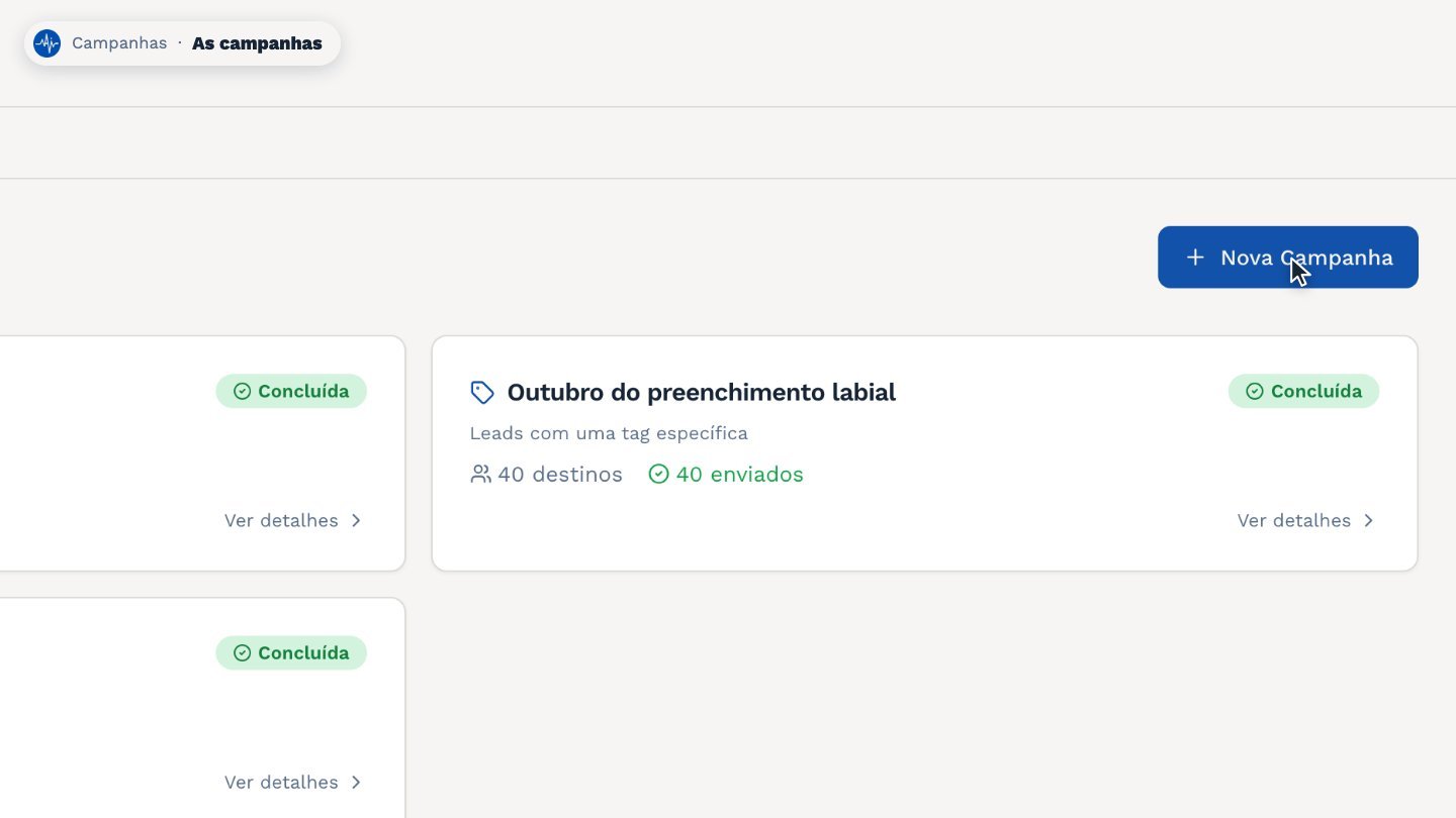 Para criar uma, clique em Nova Campanha.