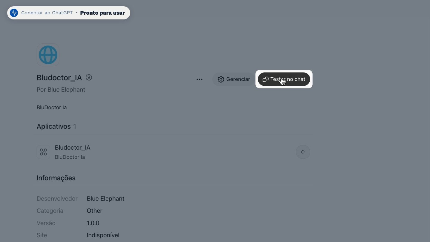 Abra o plugin e clique em Testar no chat.