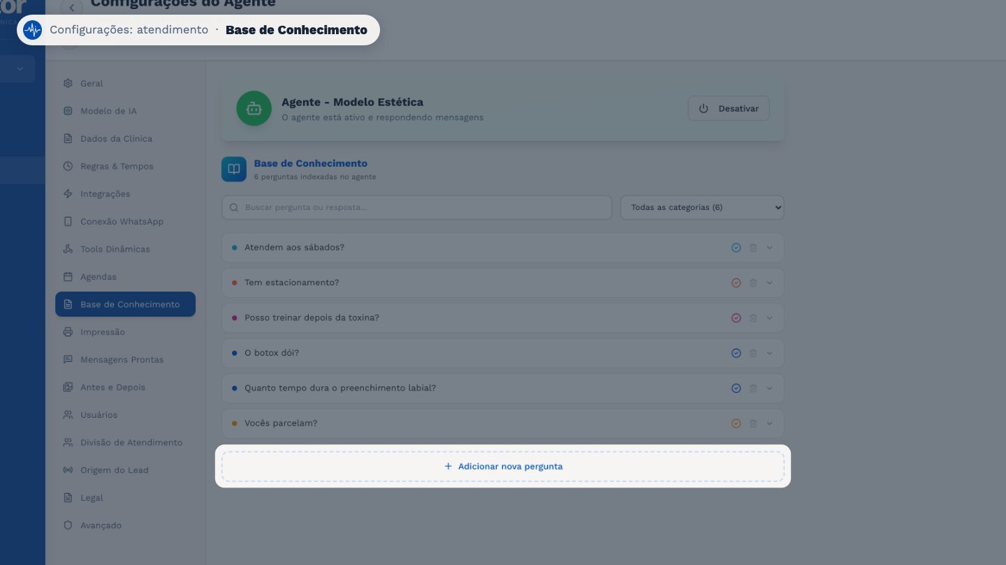 Para ensinar algo novo, clique em Adicionar nova pergunta.