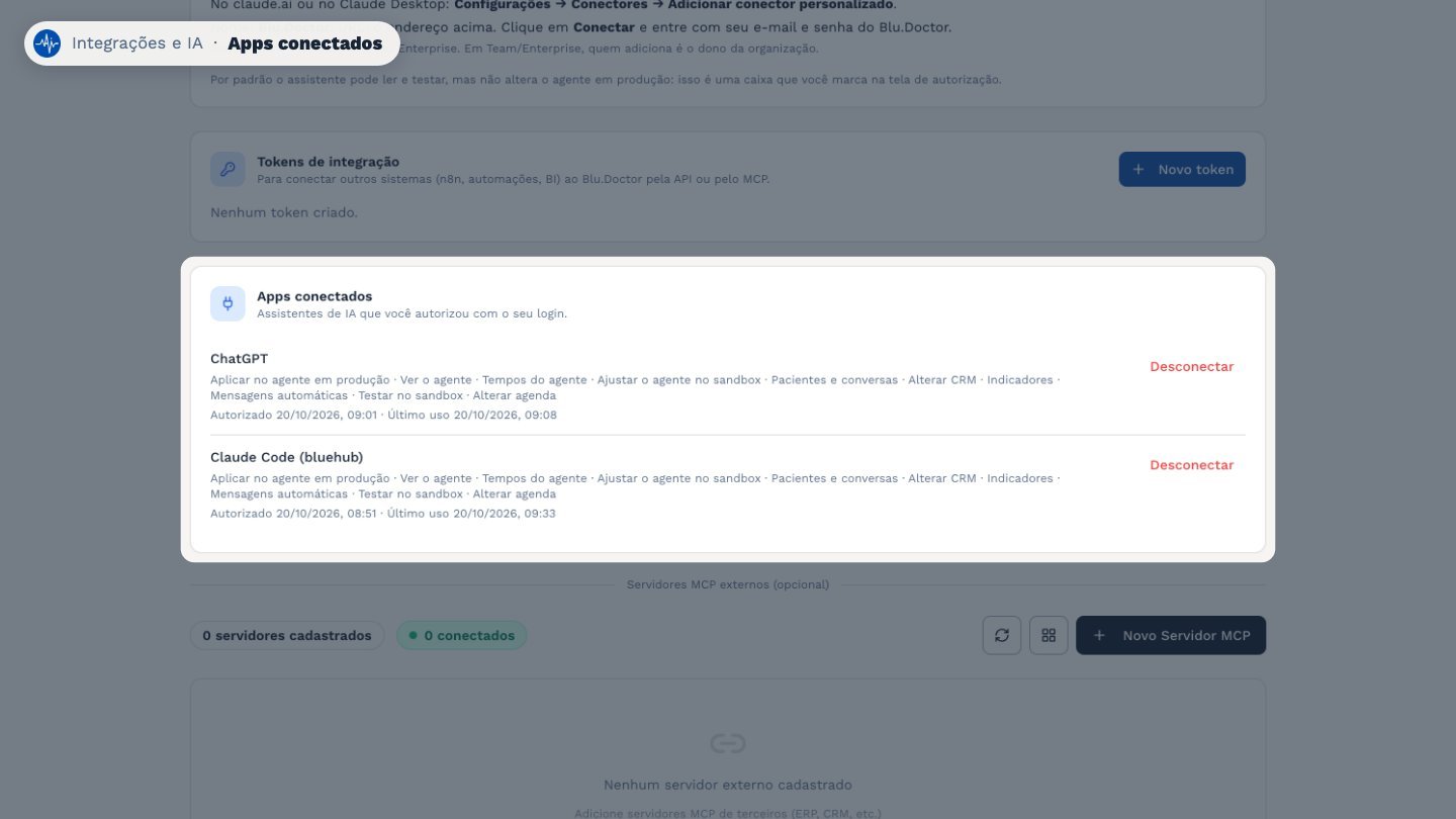 Em Apps conectados ficam os assistentes que você autorizou. Se não usar mais um deles, clique em Desconectar.